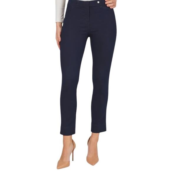 Robell Rose 09 Navy Slim Pants Women’s US 8 Medium Stretch Comfort Trousers - Picture 2 of 7